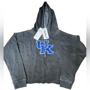 🩶💙NWT Gray Cropped Hoodie with Blue UK Logo - Univ of Kentucky size M Chicaka-D